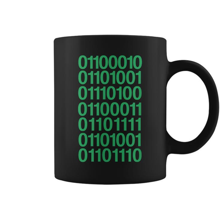 Bitcoin In Binary Code Computer Programming Coffee Mug