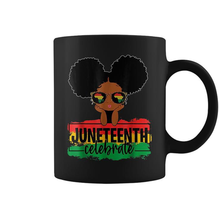 Black Girl Kid Junenth Celebrate Indepedence Day  Coffee Mug