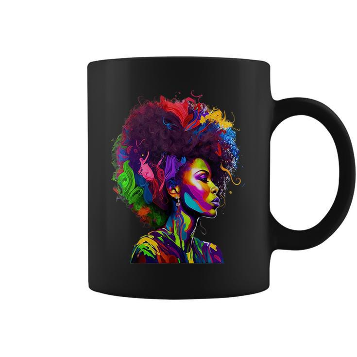 Black Queens Colorful Afro  Coffee Mug