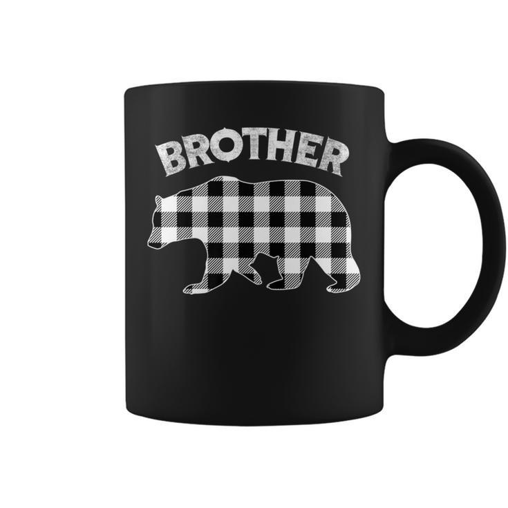 Black And White Buffalo Plaid Brother Bear Christmas Pajama Coffee Mug