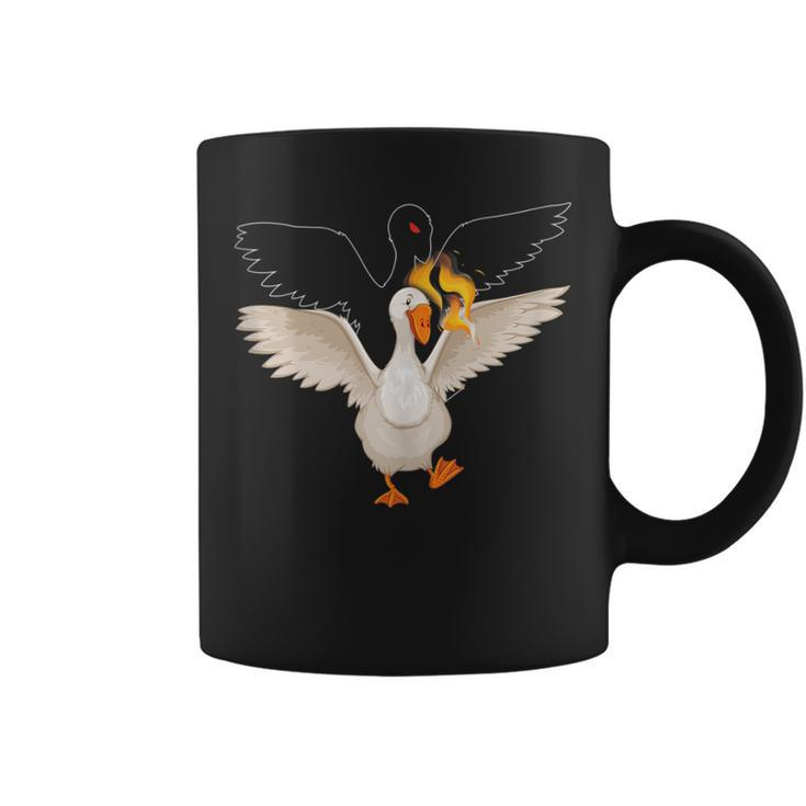 Black White Goose | Goodness Evil | Angel Devil  Coffee Mug