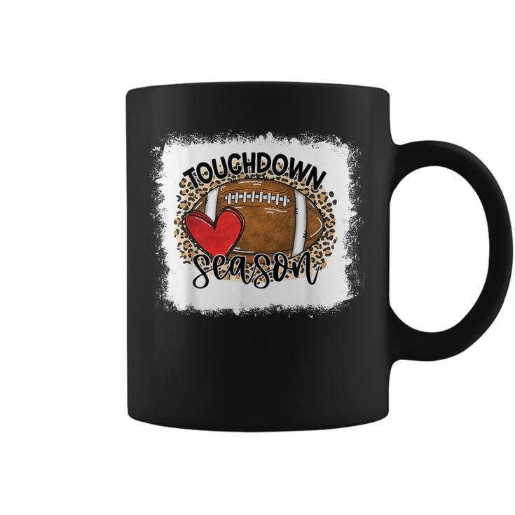 Bleached Touchdown Season Leopard Game Day Football Coffee Mug