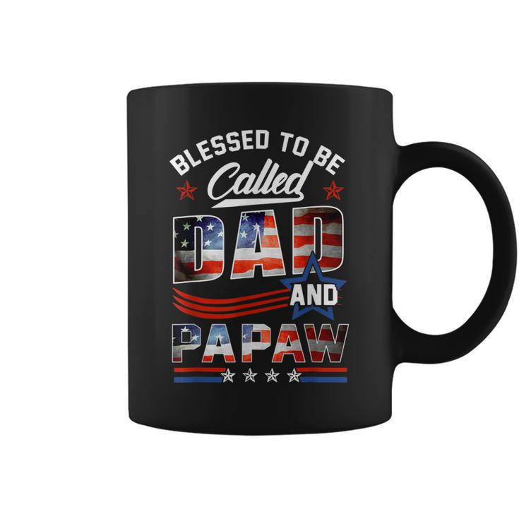 Blessed To Be Called Dad And Papaw Fathers Day America Flag  Gift For Mens Coffee Mug