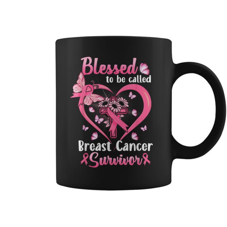 Blessed To Be Called Pink Women Heart Breast Cancer Survivor  Coffee Mug