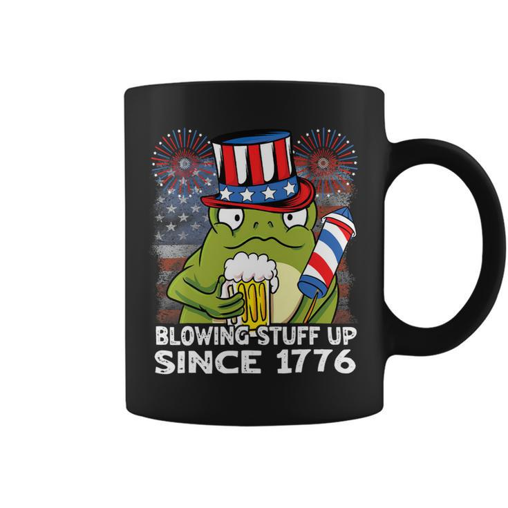 Blowing Stuff Up Since 1776 Funny 4Th Of July Frog Beer Coffee Mug