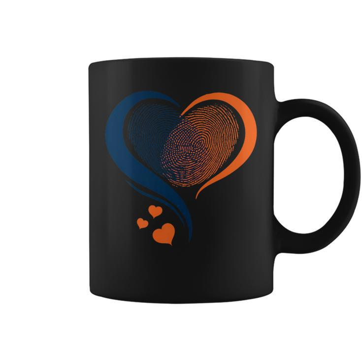 Blue And Orange Hearts   Coffee Mug