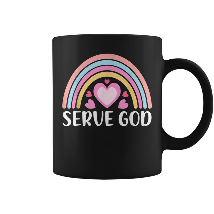 Boho Rainbow  For Women Serve God Christianity Faith  Faith Funny Gifts Coffee Mug