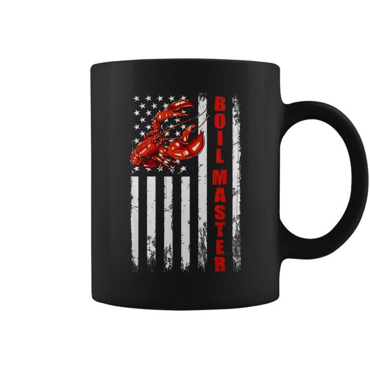 Boil Master Crawfish American Flag Crawdaddy Crayfish Coffee Mug