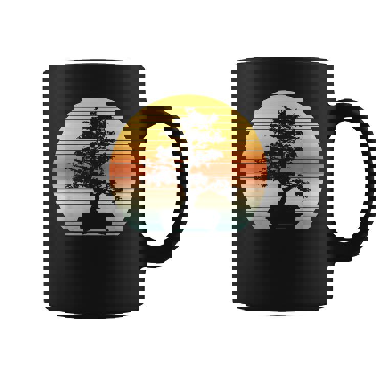 Bonsai Tree Vintage Japanese Bonsai Tree Sun Coffee Mug