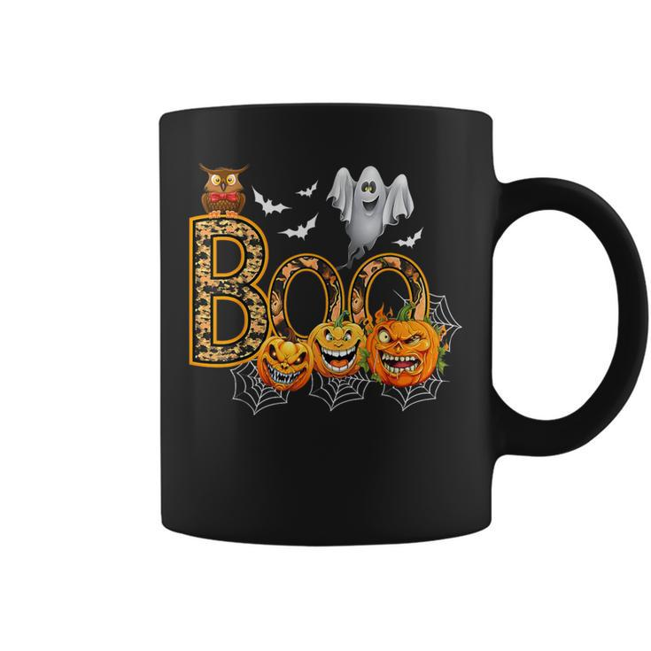 Boo Creepy Owl Pumpkin Ghost Halloween Costume Coffee Mug