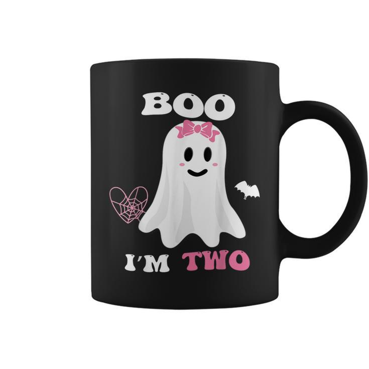 Boo I'm Two Ghost Second 2Nd Birthday Groovy Halloween Girls Coffee Mug