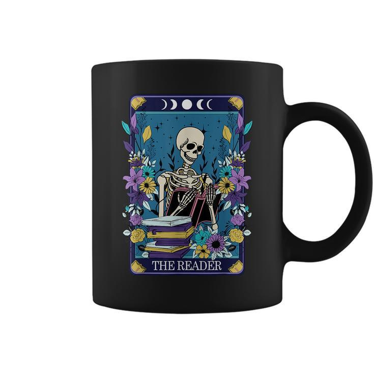 Book Lover Tarot Card The Reader Mystic Funny Skeleton Tarot Funny Gifts Coffee Mug