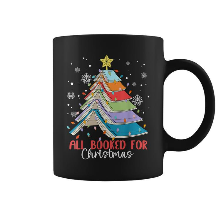 All Booked For Christmas Book Christmas Tree Lights Apparel Coffee Mug