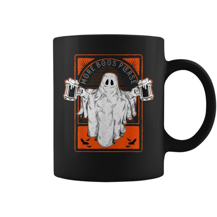 More Boos Please Ghost Beer Retro Halloween Drinking Coffee Mug