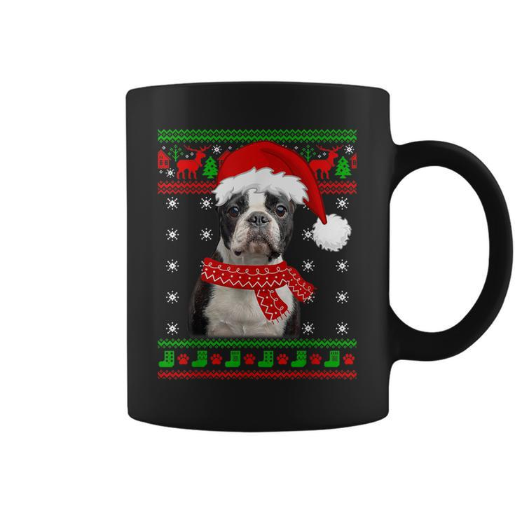 Boston Terrier Dog Ugly Sweater Christmas Puppy Dog Lover Coffee Mug