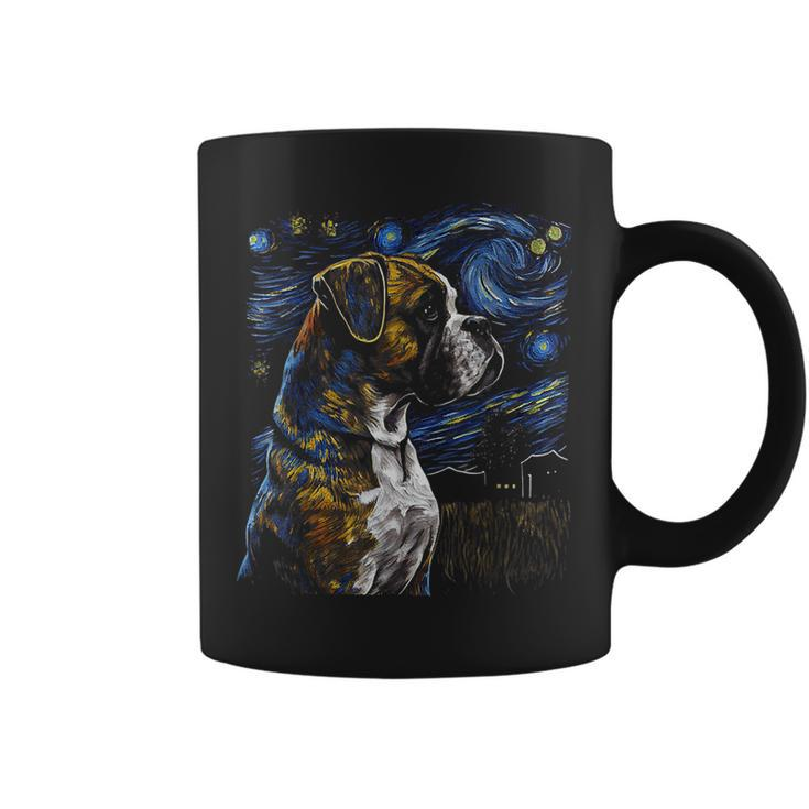 Boxer Dog Starry Night Dogs Lover Graphic Coffee Mug