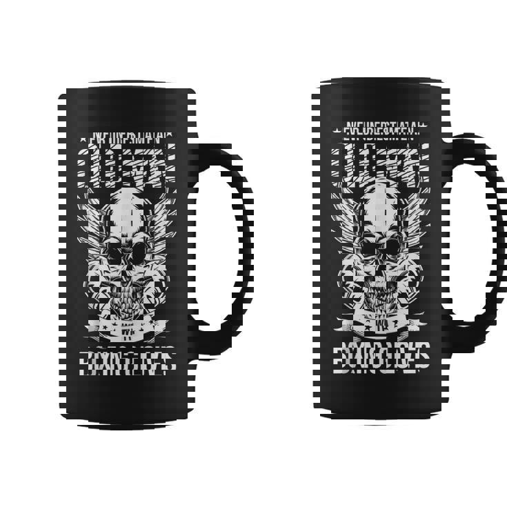 Boxing Never Underestimate An Old Man With Boxing Gloves Coffee Mug