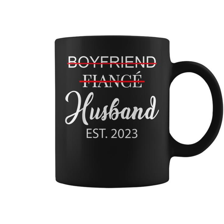 Boyfriend Fiancé Husband Wedding Just Married Est 2023 Coffee Mug