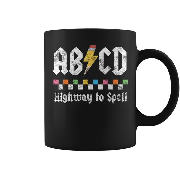 Boys Girls Teachers Back To School Abcd Highway To Spell Coffee Mug