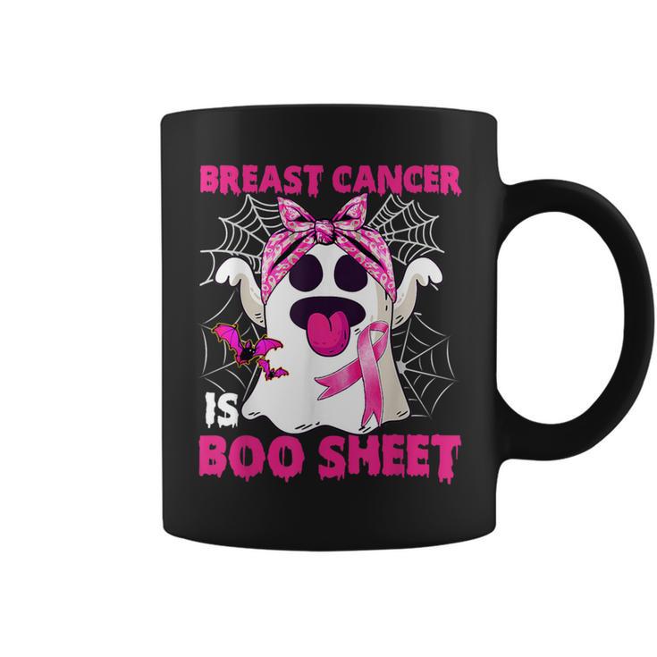 Breast Cancer Is Boo Sheet Halloween Ghost Pink Ribbon Coffee Mug