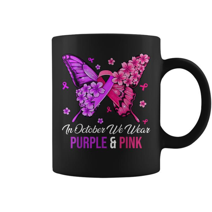 Breast Cancer And Domestic Violence Awareness Butterfly Coffee Mug