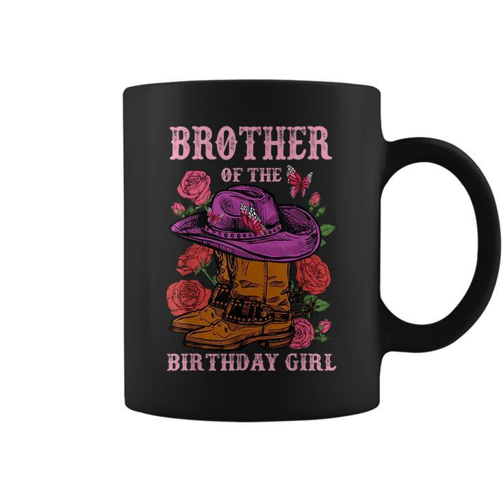 Brother Of The Birthday Girl Pink Boots Cowgirl Matching  Funny Gifts For Brothers Coffee Mug