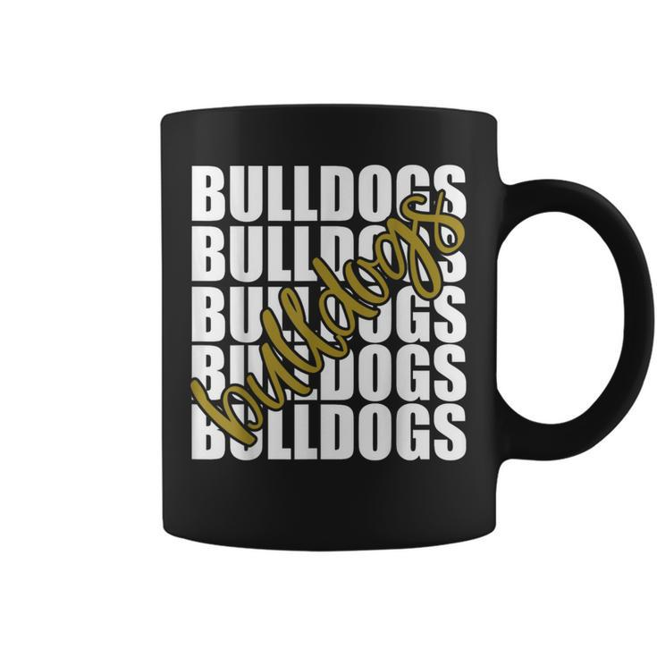 Bulldogs Gold School Sports Fan Team Spirit Coffee Mug