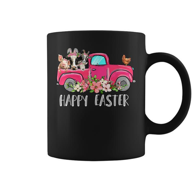 Bunny Cow Truck Animal Farming Lover Farmer Happy Easter Day  Coffee Mug