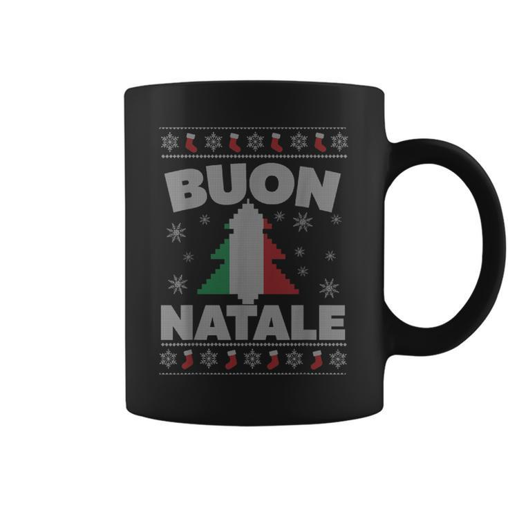 Buon Natale Italian Ugly Christmas Sweater For Man And Coffee Mug