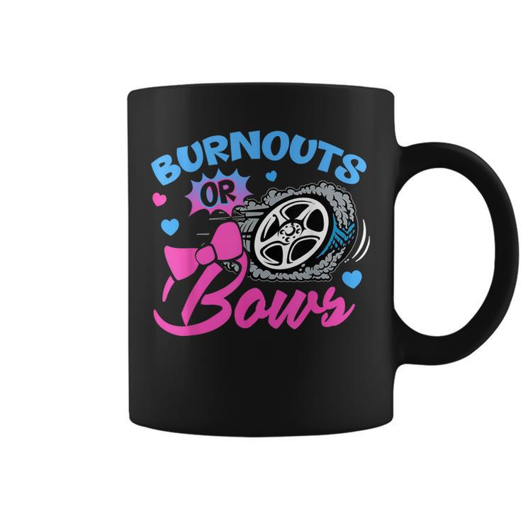 Burnouts Or Bows Gender Reveal Baby Announcement  Coffee Mug