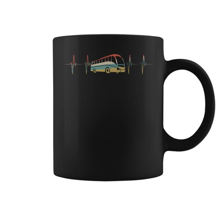 Bus Spotting Heartbeat Retro Ecg Ekg Coffee Mug | Mazezy