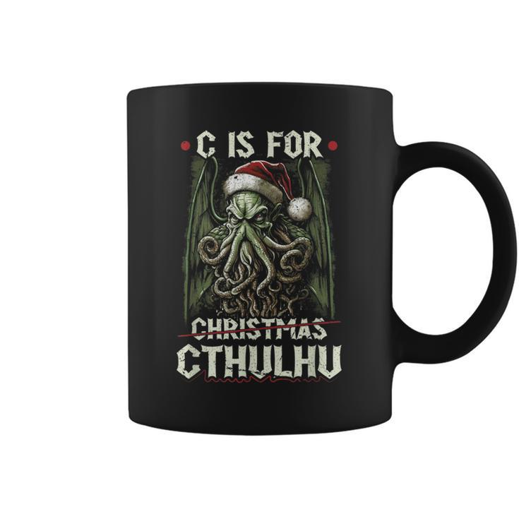 C Is For Cthulhu Christmas Cosmic Horror Cthulhu Coffee Mug