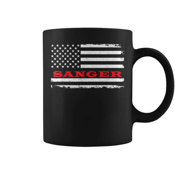 California American Flag Sanger Usa Patriotic Souvenir Coffee Mug