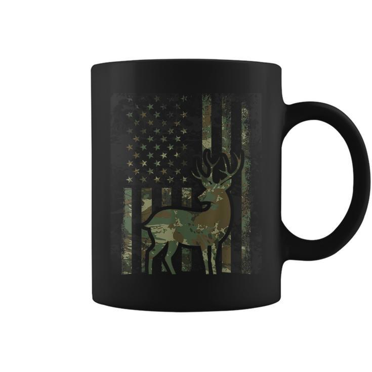 Camo American Flag Buck Hunting For Deer Hunter Coffee Mug