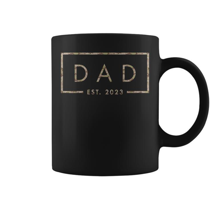 Camo Dad Est 2023 First Fathers Day 2023 New Dad Birthday Gift For Mens Coffee Mug