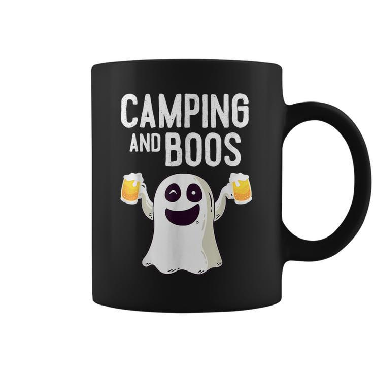 Camping And Boos Cute Ghost Halloween Drinking Beer Coffee Mug