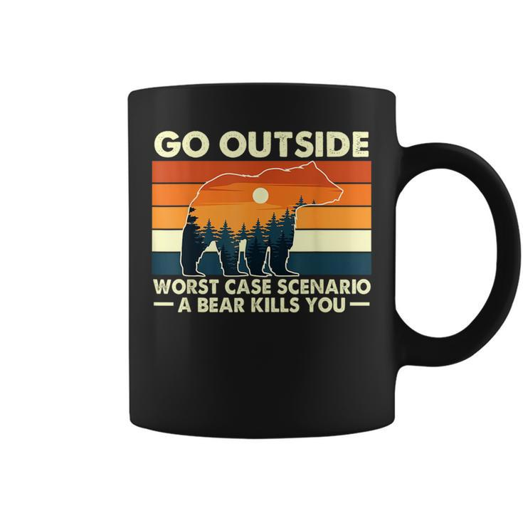 Camping Go Outside Worst Case Scenario A Bear Kills You  Coffee Mug