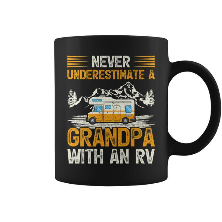 Camping Lover Never Underestimate A Grandpa With An Rv Coffee Mug
