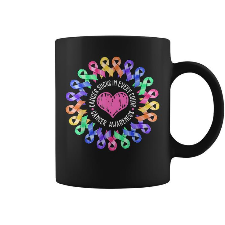 Cancer Sucks In Every Color Fighter Fight Support The Cancer Coffee Mug