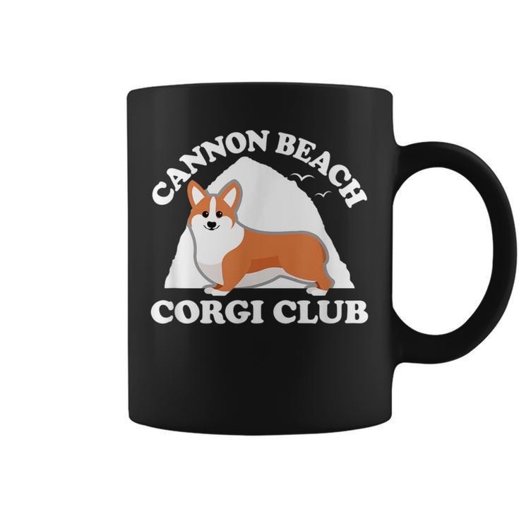 Cannon Beach Oregon Haystack Rock Corgi Club  Coffee Mug