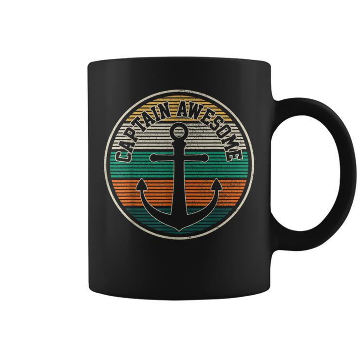Captain Awesome - Vintage Anchor Funny Sailing Boating Gift  Coffee Mug