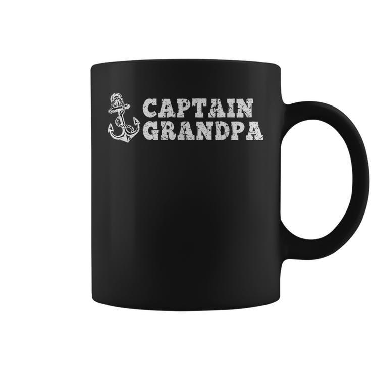 Captain Grandpa Sailing Boating Vintage Boat Anchor Funny Coffee Mug