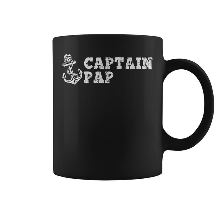Captain Pap Sailing Boating Vintage Boat Anchor Funny  Coffee Mug