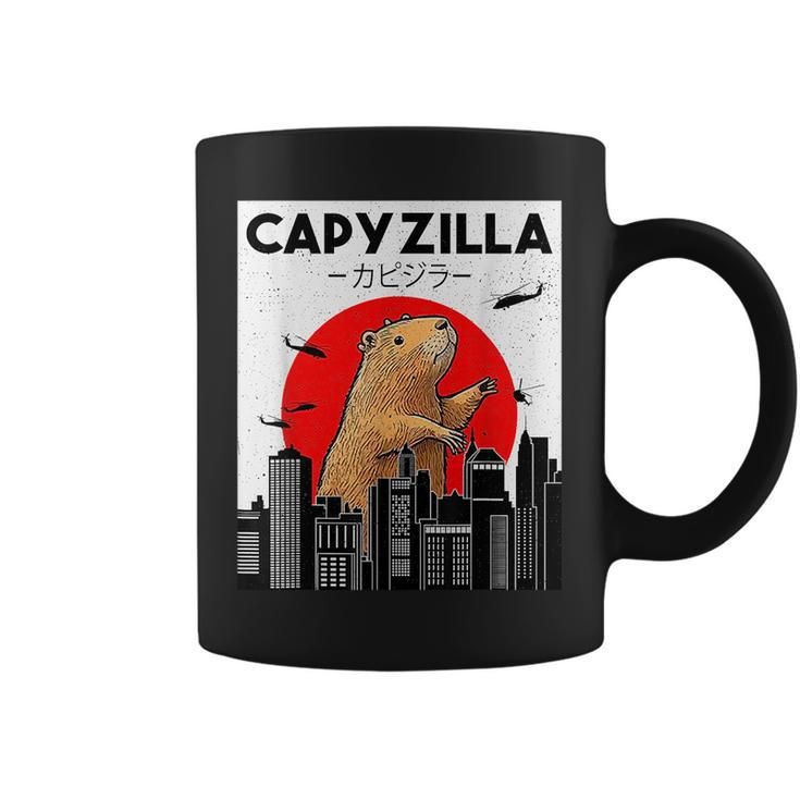 Capyzilla Funny Capybara Japanese Sunset Rodent Animal Lover Gifts For Capybara Lovers Funny Gifts Coffee Mug