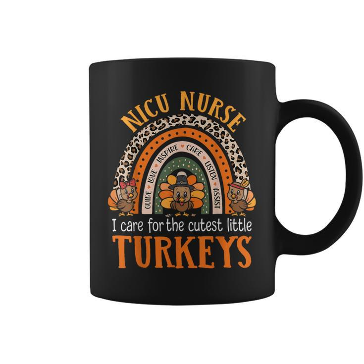 I Care For The Cutest Turkeys Thanksgiving Nicu Nurse Coffee Mug