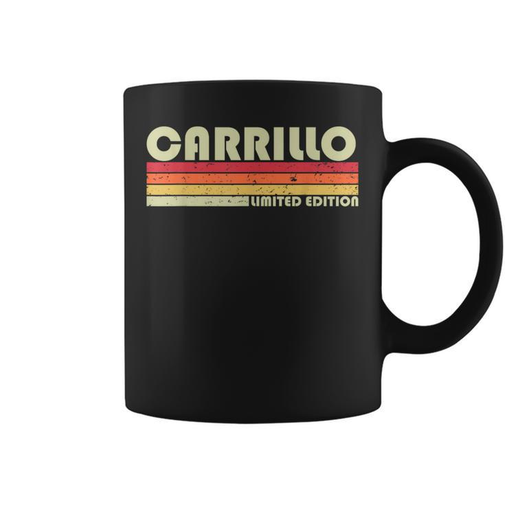Carrillo Surname Retro Vintage 80S Birthday Reunion Coffee Mug