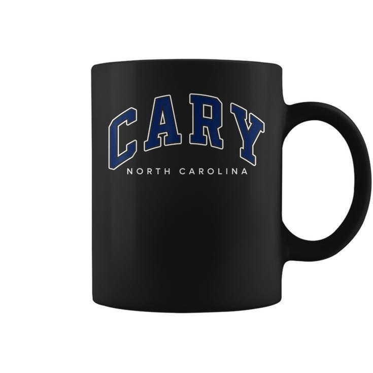 Cary North Carolina Nc Varsity Style Navy Text  Coffee Mug