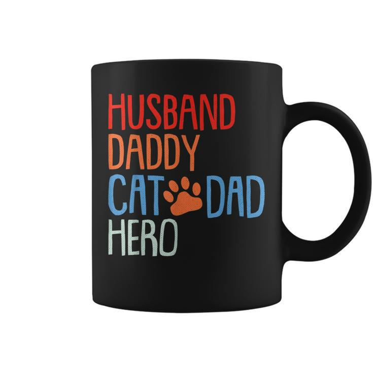 Cat Dad Fathers Day Husband Daddy Hero Papa Dada Pops Men Coffee Mug