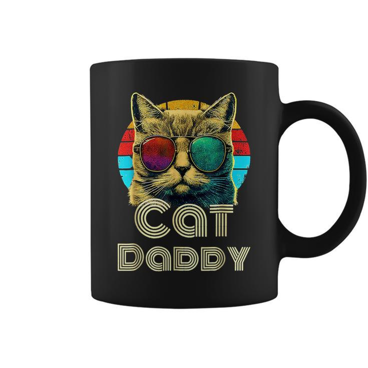 Cat Daddy Cat Dad Sunglasses 80S 90S Vintage Father Day Cat Dad Funny Gifts Coffee Mug