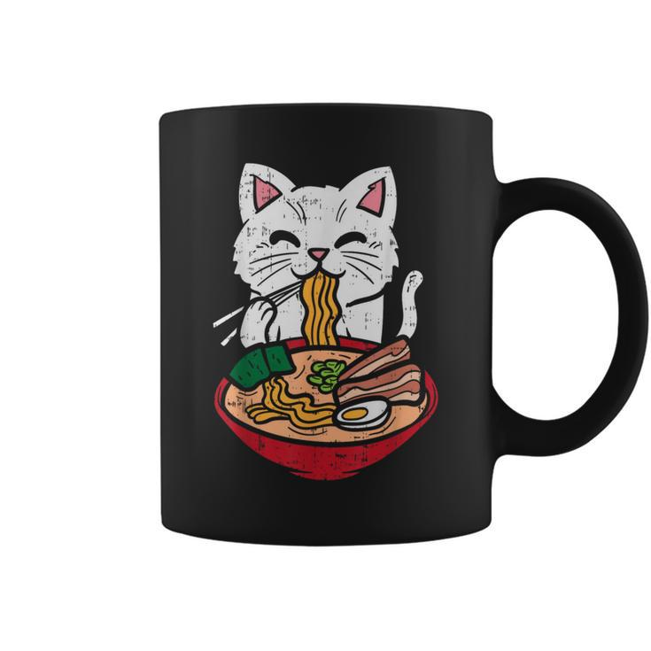 Cat Eating Ramen Kawaii Japanese Noodles Anime Foodie Coffee Mug